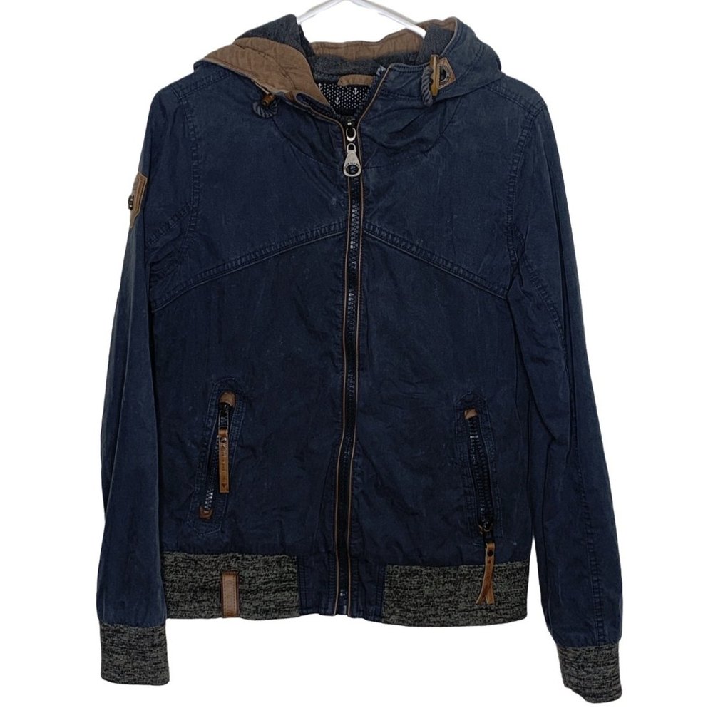 NAKETANO Brave New World Blue Thick Full Zip Jacket Size Medium
